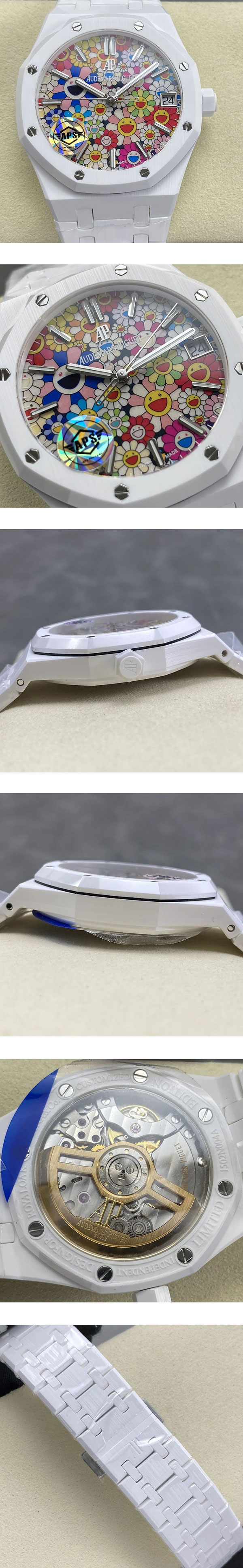 【APS工場 Takashi Murakami】改装オーデマ ピゲコピー 15500ST ロイヤルオーク 41mm ホワイトセラミック